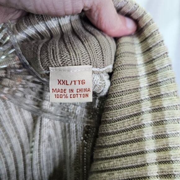 Tommy Bahama Cream Patterned Cotton Quarter Zip Knit Pullover Sweater Size XXL - Picture 6 of 9